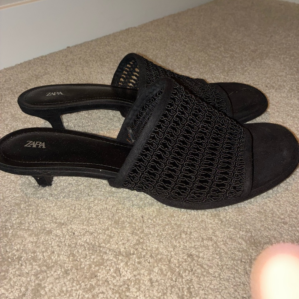 Zara Women's Black Mesh Mules